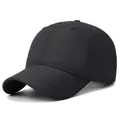 Classic all-black six-panel baseball cap with waterproof fabric and curved brim - One Size Adjustable / Black