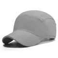 Berretto sportivo grigio chiaro ad asciugatura rapida con cuciture multipannello regolabile - Taglia Unica Regolabile / Grigio chiaro