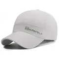 Light grey quick-dry waterproof baseball cap with KAIRUI logo and short brim - One Size Adjustable / White