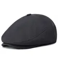 Dark grey flat cap featuring classic twill texture and vintage British style design - M (58-60CM) / Medium Grey