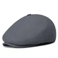 Dark grey flat cap featuring breathable honeycomb textured fabric for men's summer fashion - M (58-60CM) / Gray