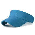 Visière de soleil bleue en tissu mesh respirant pour le sport en extérieur et la course - Taille Unique Réglable / Bleu clair