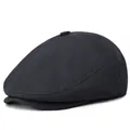 Classic dark grey flat cap in twill fabric for men with a refined old money style aesthetic - Dark Gray