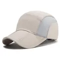 Faltbare, schnelltrocknende Baseballkappe in Hellbeige mit grauen Mesh-Einsätzen - Khaki