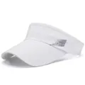 White quick-dry mesh visor hat for sun protection with decorative side logo - White