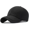 Casquette de baseball noire classique avec broderie SPORTS et visière incurvée sport - Réglable / Noir
