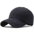 Casquette de baseball en coton bleu marine avec lettres brodées et visière courbée - Réglable / Bleu Marine