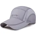 Grey quick-dry mesh baseball cap for outdoor sports with S Sport logo embroidery - Adjustable / Light Gray