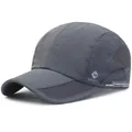 Donkergrijze sneldrogende sport honkbalpet met ademend mesh en SPORTS-logo - Verstelbaar / donkergrijs