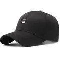Classic black cotton baseball cap with white three-stripe logo embroidery - Black Hat White Stripe