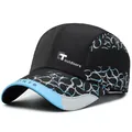 Casquette de sport de plein air noire et bleu ciel avec motifs géométriques variés - Réglable / Noir