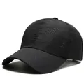 Cappellino da baseball nero traspirante in mesh ad asciugatura rapida per sport - Nero