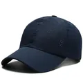 Berretto da baseball blu scuro ad asciugatura rapida con fori laser e design a 6 pannelli - Blu Notte