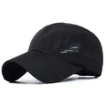 Berretto da baseball nero in mesh traspirante per uomo e donna, ideale per l'estate - Regolabile / Nero