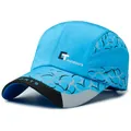 Casquette de baseball bleu ciel avec motifs abstraits et lettrage sport extérieur - Réglable / Bleu ciel