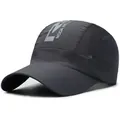 Cappello da baseball nero da uomo con rete traspirante e stampa grafica geometrica - Regolabile / grigio scuro