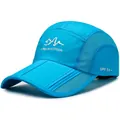 Blue quick-dry outdoor sports baseball cap with mesh vents and UPF 50+ sun protection - Sky Blue
