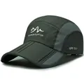 Deep grey-green quick-dry outdoor sports cap with grey mesh panels and UPF 50+ sun protection - Army Green