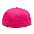 Classic cotton miki hat in vibrant rose pink color with adjustable rolled cuff - Adjustable / Rose Red
