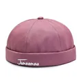 Berretto docker retrò rosa scuro senza tesa con logo ricamato bianco Junaomao - Regolabile / Violetto