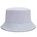 Classic white cotton bucket hat with reinforced brim for sun protection and style - One Size / White Pink
