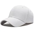 Casquette de baseball blanche classique avec structure à six panneaux et visière courbée - Réglable / Blanc