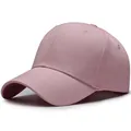 Casquette de baseball en coton rose minimaliste avec structure à six panneaux - Réglable / Rose