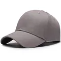 Casquette de baseball classique en coton gris foncé à 6 panneaux avec visière courbée - Réglable / Gris