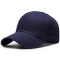 Casquette de baseball classique en coton bleu foncé avec un design épuré à six panneaux - Réglable / Bleu clair