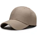 Casquette de baseball classique kaki à 6 panneaux avec visière courbée en coton - Réglable / Poche zippée