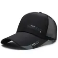 Black breathable mesh baseball cap with sports fashion letters and quick-dry fabric - Adjustable / Black Mesh Style (CAP)