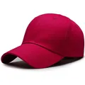Casquette de baseball classique en coton rouge foncé à six panneaux avec visière courbée - Réglable / Rouge Foncé