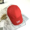 Casquette de baseball rayée rouge unisexe avec broderie 3D blanche et visière incurvée - Réglable / Rouge Avec Broderie CAP
