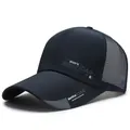 Navy blue breathable mesh baseball cap featuring Sports and Cap 87 printed text - Adjustable / Navy Mesh Style (CAP)