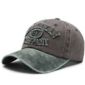Gorra de béisbol retro en algodón lavado gris marrón y verde con logo bordado - Ajustable / Verde Militar