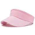 Visière de sport rose pour femme avec large bord et sangle réglable pour le soleil - Réglable / Haut Vide en Tricot Rose Clair