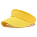 Visière de soleil jaune vif en sergé avec design réglable à sommet ouvert - Réglable / Haut Vide en Tricot Jaune