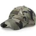 Tactische camouflage baseballpet met Amerikaanse vlag patch voor buitenactiviteiten - Verstelbaar / Camouflage