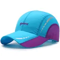 Casquette de sport bleu ciel et violette à séchage rapide avec bandes réfléchissantes - Réglable / Bleu lac