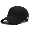 Casquette de baseball noire pour homme avec broderie cursive blanche sur le côté - Taille unique / Noir