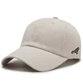 Casquette de baseball beige pour homme avec broderie lettre M noire et coton respirant - Taille unique / Beige
