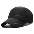 Quick-dry black baseball cap with breathable mesh and gray KAIRUI logo print - Black (KAIRUI)