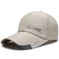 Khaki breathable quick-dry baseball cap featuring sports fashion letter prints - Adjustable / Beige Letter Print Style (202033)