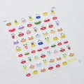 Bunte Cartoon-Nagelaufkleber mit Kreuzaugen und mattem Finish in verschiedenen Farben M-178 - Cartoon-Ausdrucksstil (M-178)