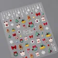 3D-geprägte Weihnachts-Nagelaufkleber mit Rentier, Bäumen und Lebkuchenmann TL-064 - Weihnachtsthema Relief (TL064)