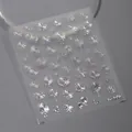 Silver metallic mirror 3D fireworks nail art sticker variant in style M-195 - M195 Silver Stamping (Silver Fireworks)
