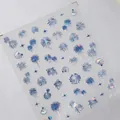 Stickers à ongles holographiques motif feu d'artifice avec effets laser bleu-violet - Style Holographique Bleu Violet (M197)