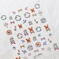 5D reliëf nagelstickers met TS-3427 geborduurde konijntjes en bloempatronen - Ts-3427 Geborduurd Konijn - Nieuw Reliëf