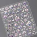 Bubble Bears M-223 3D nail art stickers with pink laser glitter and cartoon bear motifs - Bubble Bear (M-223)