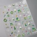 Laser Weihnachts Nagelaufkleber M-254 mit Regenbogen Bäumen und Schneeflocken Mustern - Holographischer Laser Weihnachts-Stil (M-254)